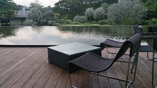 Deck decking pond relax Photo