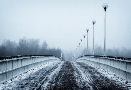 Snow winter sky track Photo