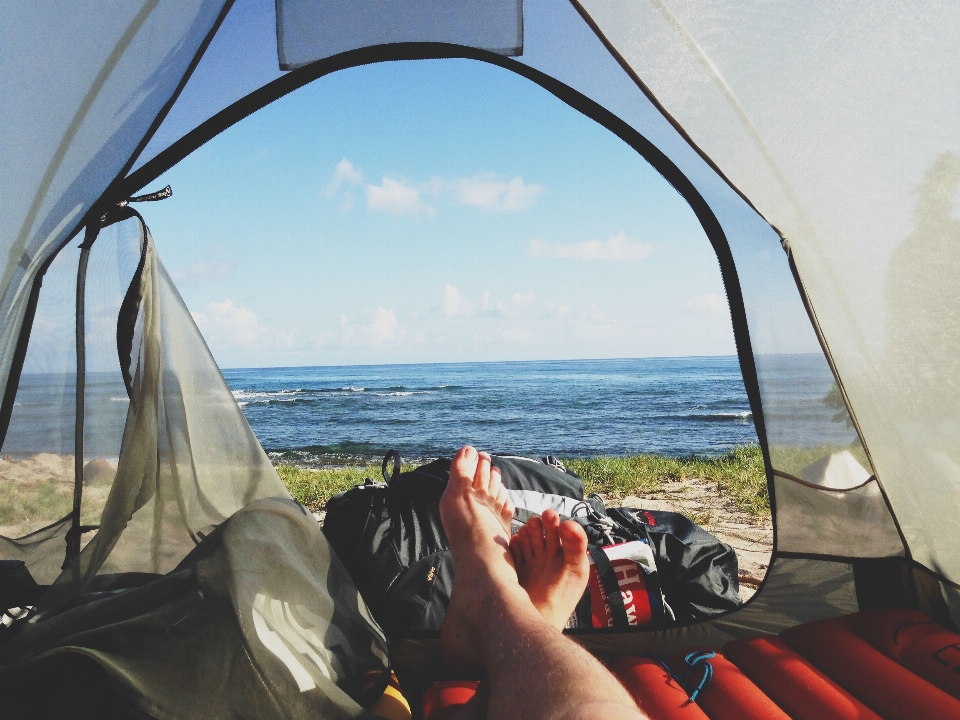 Sea boat morning feet