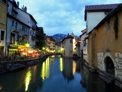 Water night town alley Photo