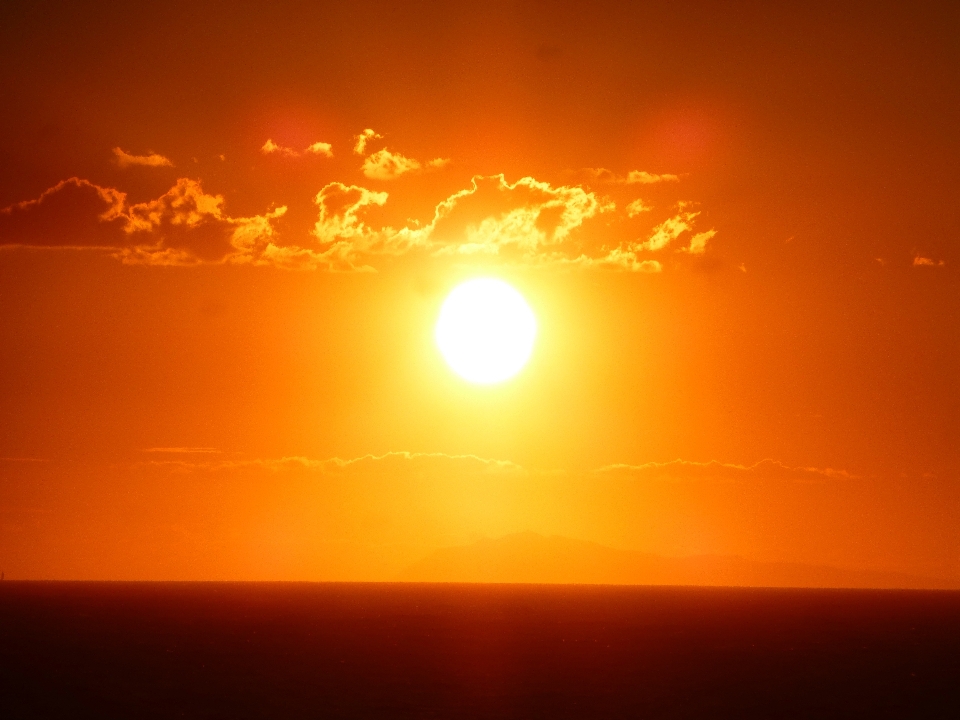 海 地平线 天空 太阳