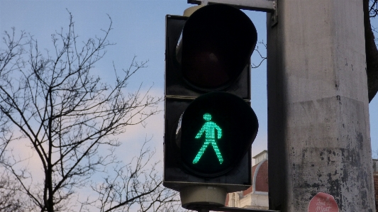 Street blue light signage Photo