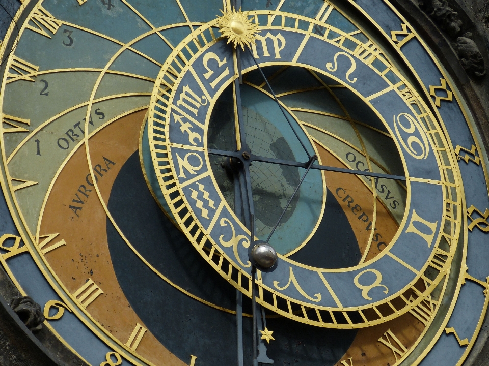 Wheel clock city prague