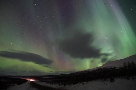 Light atmosphere green aurora Photo