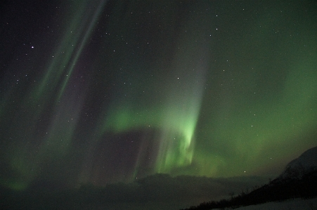 Winter atmosphere green aurora Photo