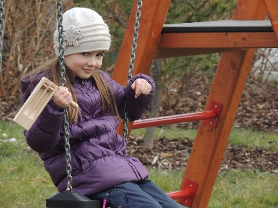 Girl play view swing Photo