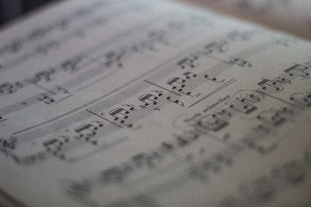 Writing hand music white Photo