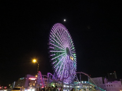 Outdoor night recreation ferris wheel Photo