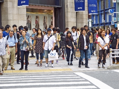 Pedestrian walking people road Photo