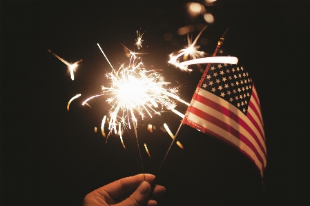 Sparkler firework flag usa Photo