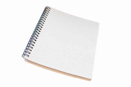 Notebook white leather spiral Photo