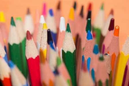 Hand pencil purple orange Photo