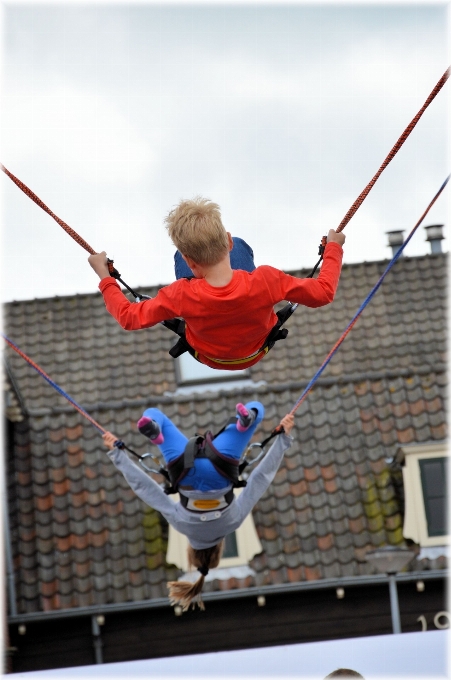 Group people jumping young