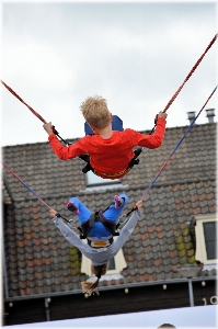 Group people jumping young Photo