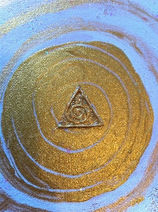 Sand pyramid symbol circle Photo