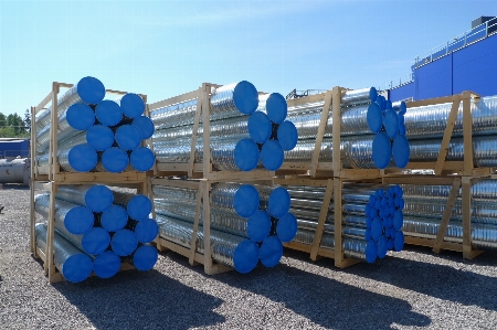 Foto Trabalhar construção industrial azul