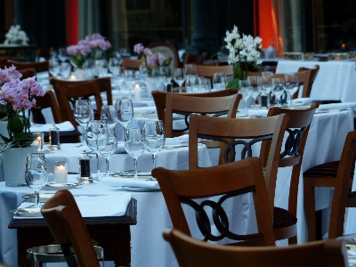 Table cutlery board restaurant Photo