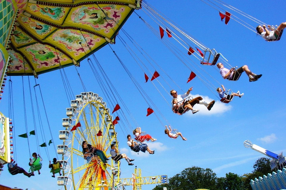 Amusement park human ride carousel