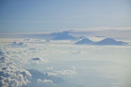 Foto Lanskap laut alam cakrawala