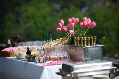 Table flower decoration meal Photo