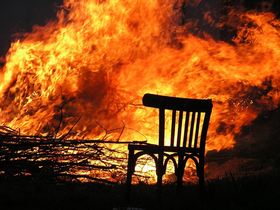 Sunset chair evening flame