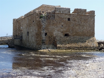 Sea coast rock building Photo