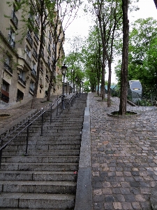 Sidewalk cobblestone city paris Photo