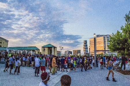 People boardwalk building city Photo