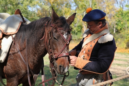 Soldier army horse rein Photo