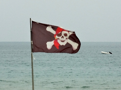 Sea flag pirates skull and crossbones Photo