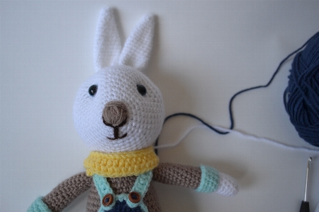 Toy yarn material rabbit Photo