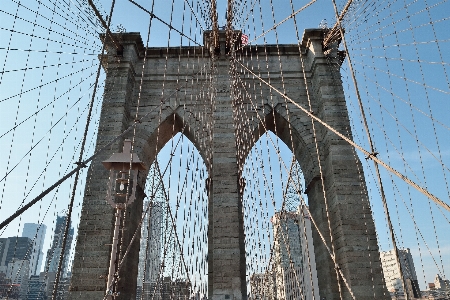 Architecture bridge skyscraper new york Photo