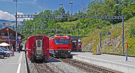 Track railway train asphalt Photo