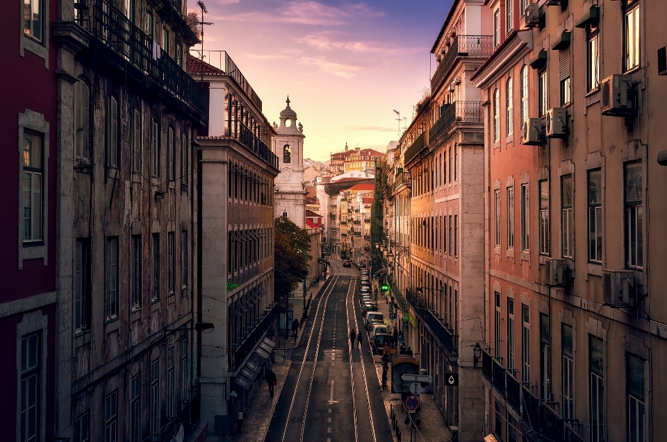 Die architektur himmel sonnenuntergang straße