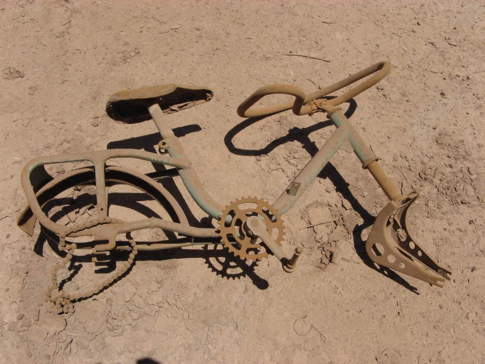 Wood old bicycle rust