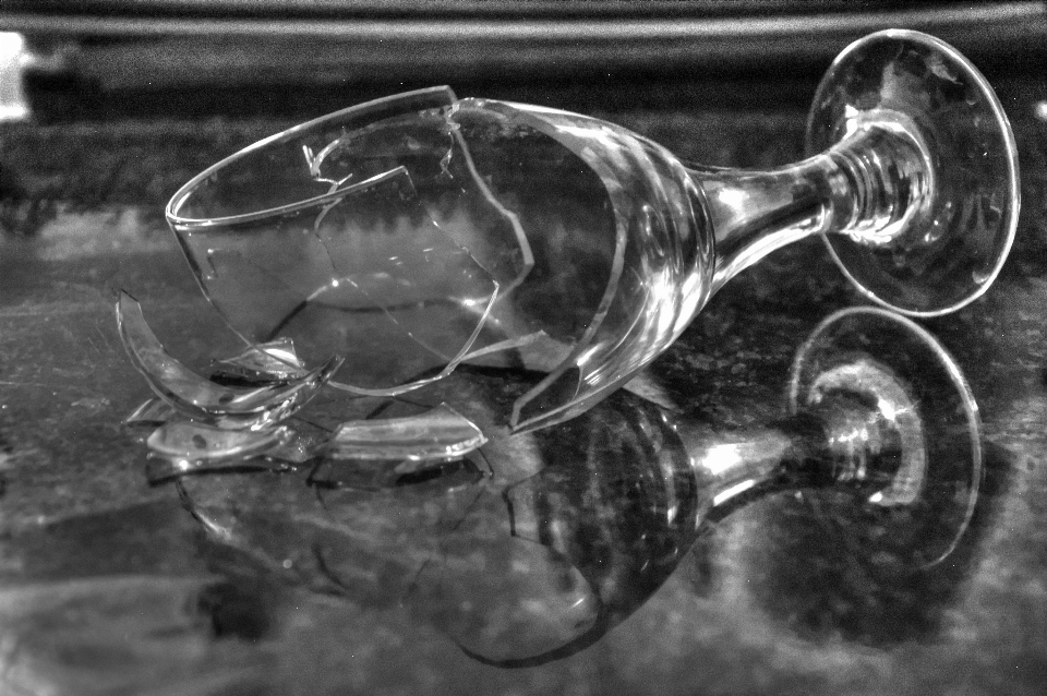 Sharp black and white photography glass