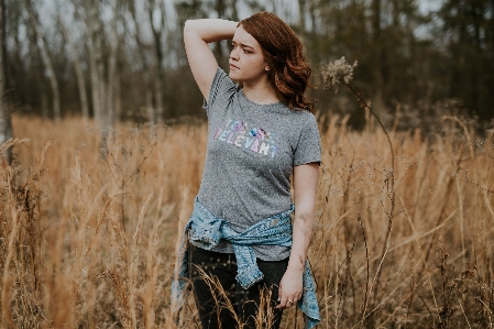 Forest grass people girl Photo