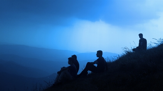 Sea horizon silhouette mountain Photo