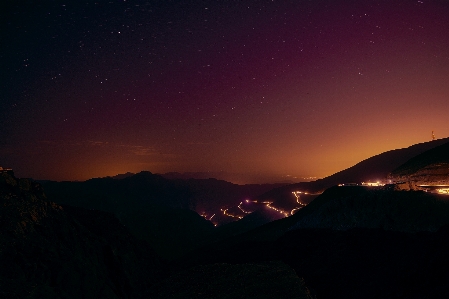 Landscape mountain sky sunrise Photo