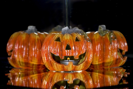 Decoration orange autumn pumpkin Photo