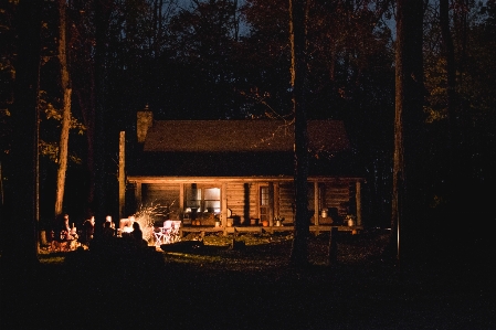 Forest light night house Photo