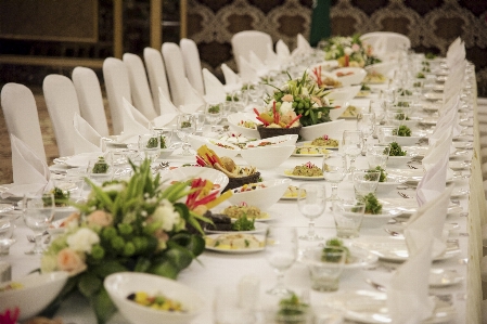 Flower meal wedding buffet Photo