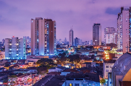 Skyline night city skyscraper Photo