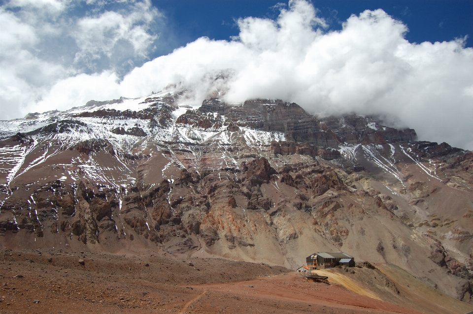 Landscape mountain snow valley