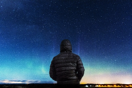 Foto Persona cielo notte stella