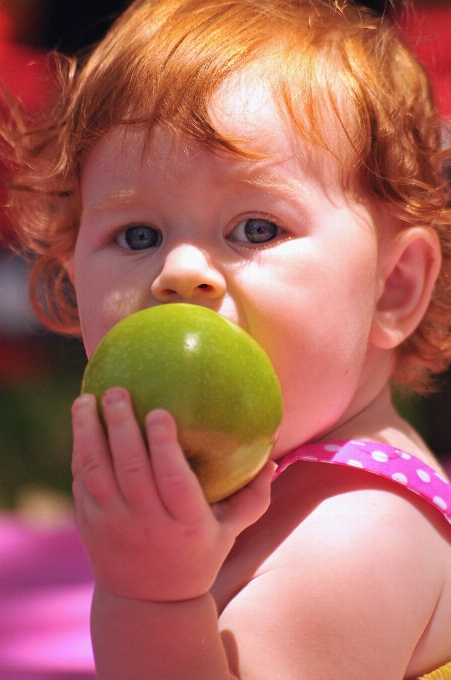 Hand apple nature person