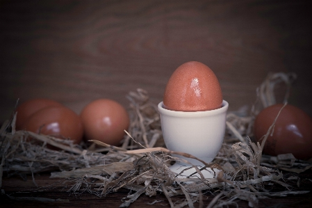 Foto Makanan menutup makan telur