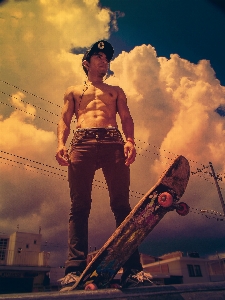 Sunset sport photography skateboard Photo