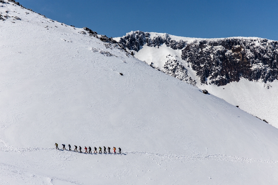 Mountain snow winter group