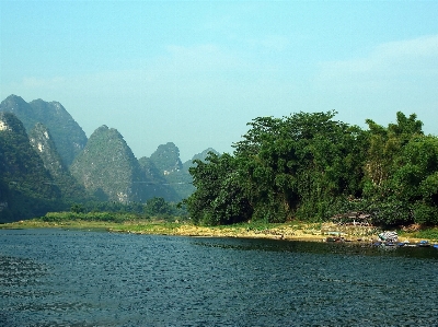 Landscape sea mountain mist Photo